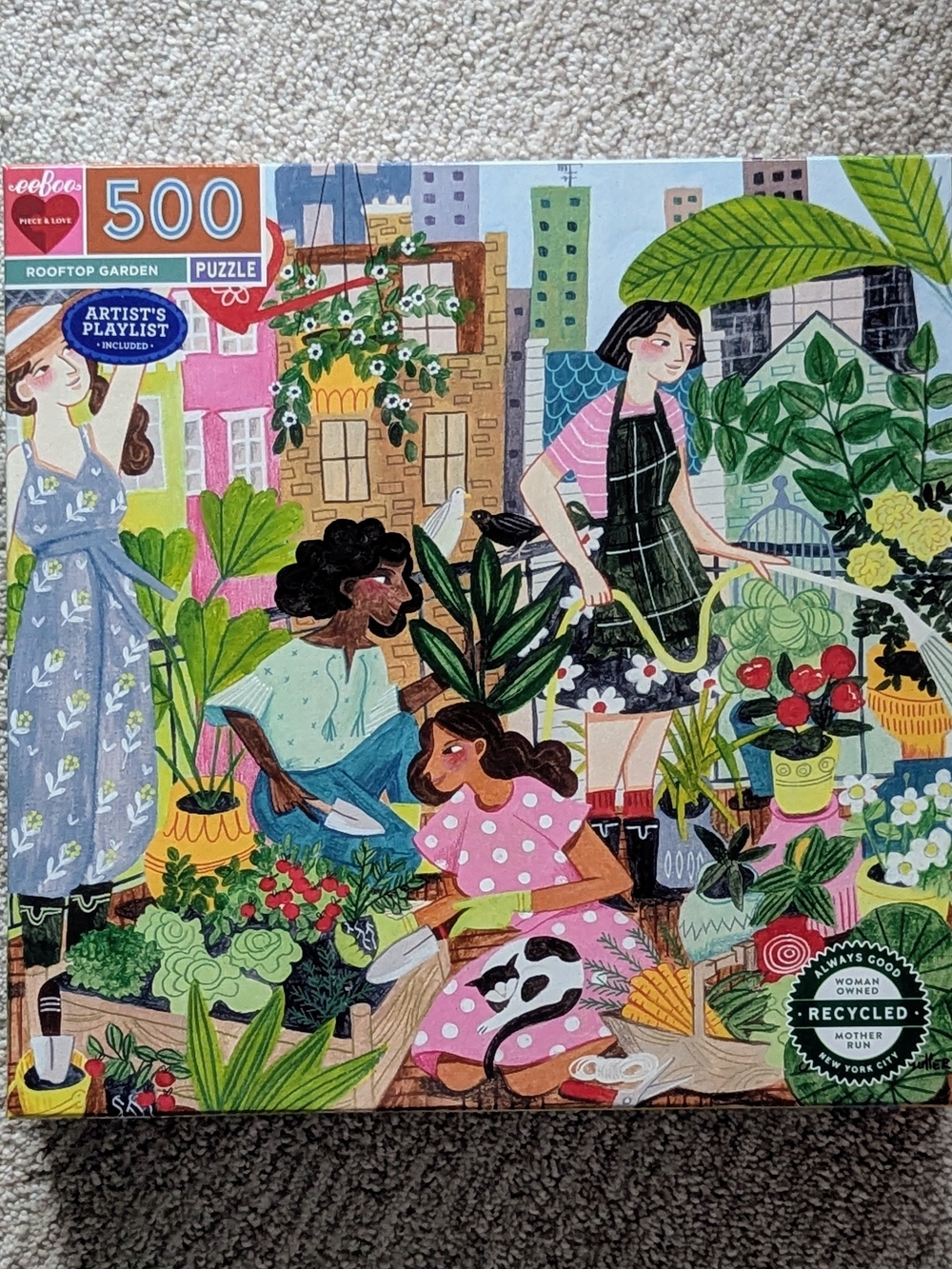eeBoo Rooftop Garden 500 Piece Jigsaw Puzzle